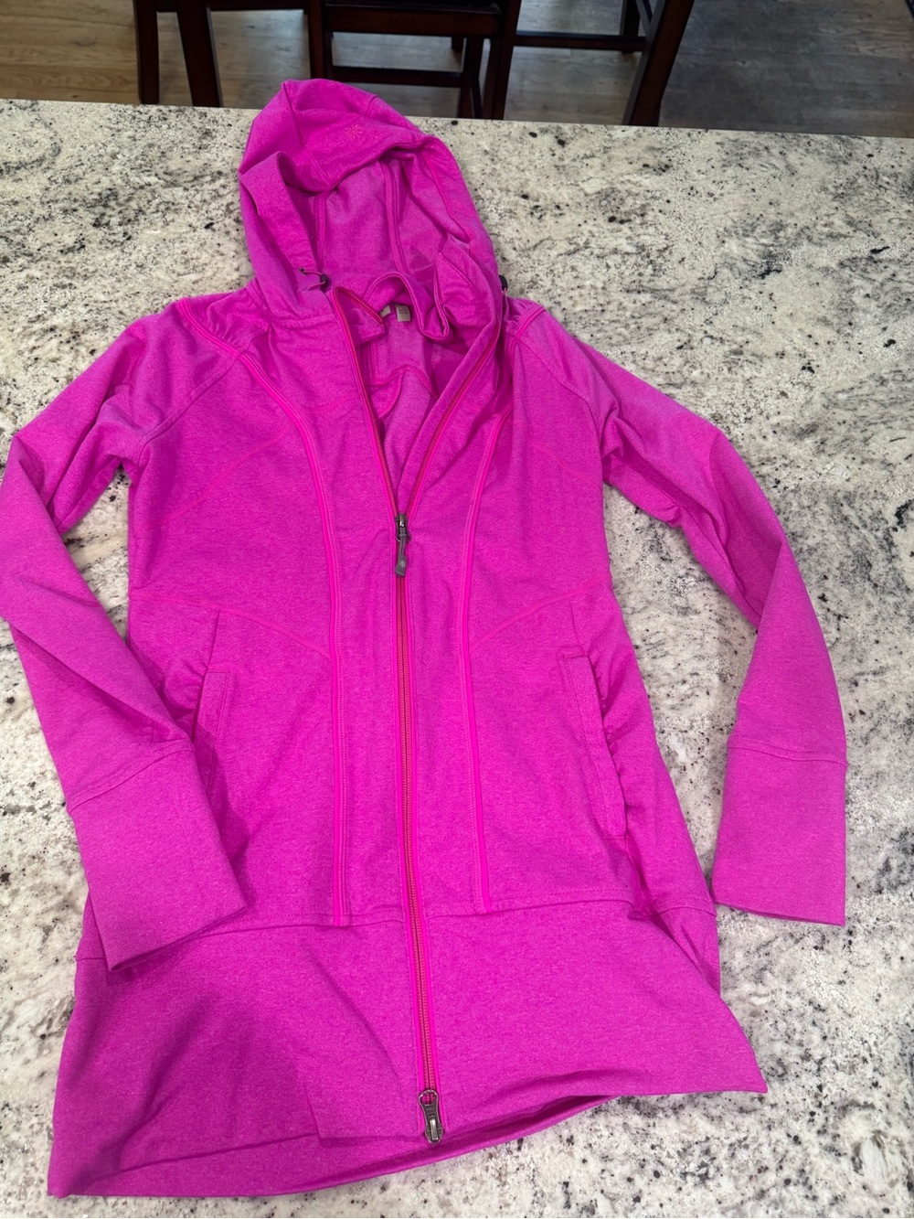Athleta Hooded Zip-Front Utility Jacket in Hot Pink